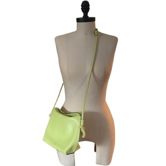 New OAD New York Thea Chartreuse Leather Crossbody Bag Neon Highlighter Green - Picture 7 of 16